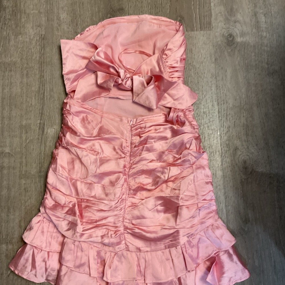 Saints & secrets Pink Strapless Ruffled Dress